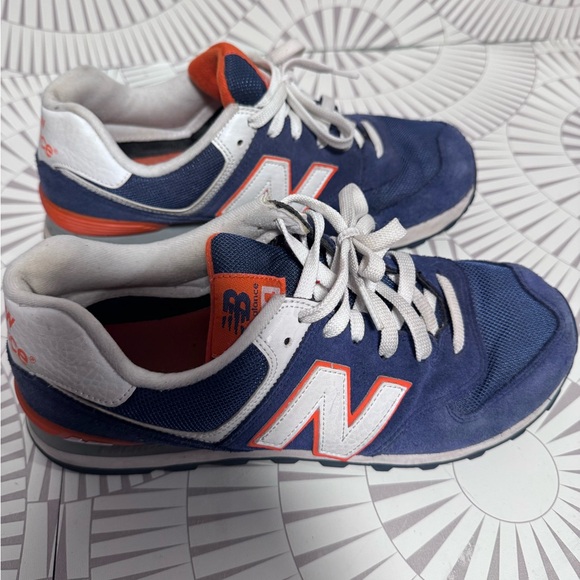 New Balance 574 Men’s Sneakers‎ Blue/Orange Size 9.5 main image 4